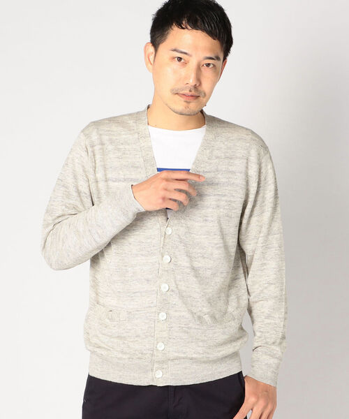 SHIPS(シップス)の「SC: 12ゲージ リネン Vネック カーディガン(カーディガン/ボレロ・メンズ・ネイビー/オレンジ/グレー・LARGE/MEDIUM/SMALL/X-LARGE)」の5枚目の写真