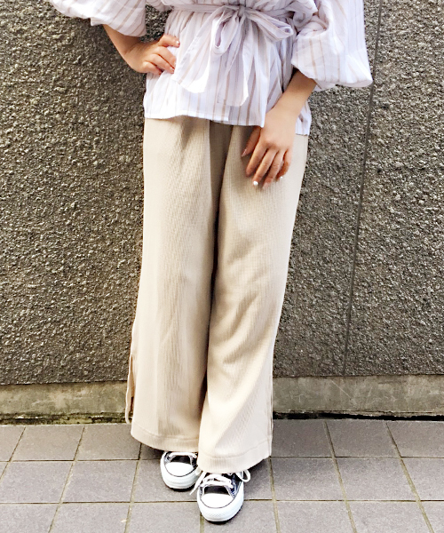 apres jour（アプレジュール）の「サーマルワイドパンツ【ZOZOTOWN限定アイテム】（その他パンツ・レディース・ブラック/ベージュ/グレー・フリー）」の9枚目の写真