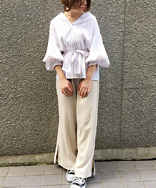 apres jour（アプレジュール）の「サーマルワイドパンツ【ZOZOTOWN限定アイテム】（その他パンツ・レディース・ブラック/ベージュ/グレー・フリー）」の12枚目の写真