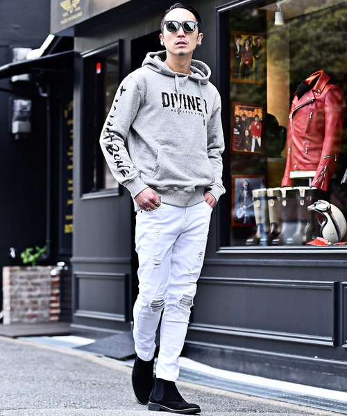 JOKER(ジョーカー)の「裏毛袖プリントプルパーカー(パーカー・メンズ・ホワイト/ブラック/杢グレー・M/L/XL/XXL)」の14枚目の写真