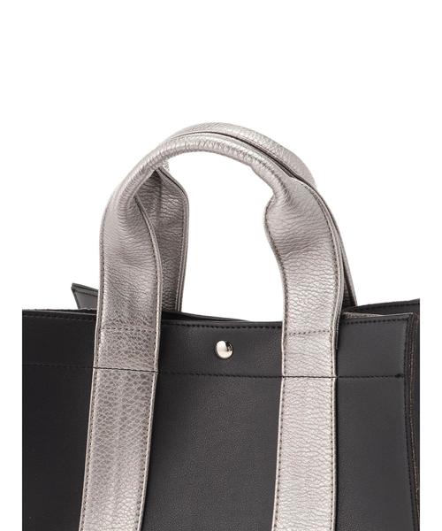 AMERICAN HOLIC（アメリカンホリック）の「スクエアトート（トートバッグ・レディース・ブラック/オフホワイト/シルバー/ベージュ系その他/シルバー系その他2・FREE）」の11枚目の写真