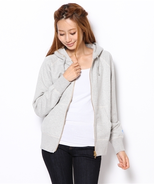 SHIPS for women（シップスフォーウィメン）の「ORCIVAL:フレンチ ジップ（パーカー・レディース・ライトグレー/ネイビー・ONE SIZE）」の6枚目の写真