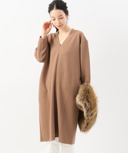 JOINT WORKS(ジョイントワークス)の「《追加》スムースチュニックワンピース(ワンピース・レディース・ブラック/キャメル・FREE)」の2枚目の写真