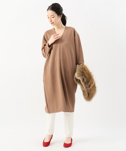 JOINT WORKS(ジョイントワークス)の「《追加》スムースチュニックワンピース(ワンピース・レディース・ブラック/キャメル・FREE)」の4枚目の写真