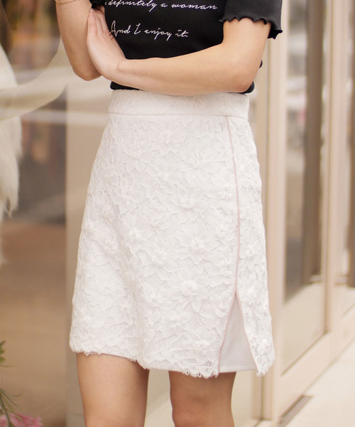 LIPSERVICE(リップサービス)の「サイドラインレーススカート(スカート・レディース・ホワイト/ブラック/パープル/グリーン・S/M)」の6枚目の写真