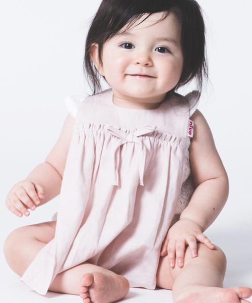 niva（ニヴァ）の「【niva/ニヴァ】Cotton Linen bib（スタイ/よだれかけ・キッズ・ピンク/マスタード・FREE）」の2枚目の写真