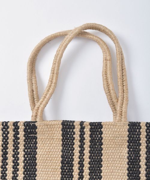 MAISON BENGAL（マイソンベンガル）の「MAISON BENGAL:ジュートストライプトート◇（トートバッグ・レディース・ブラック/ブラウン/ブルー・ONE SIZE）」の17枚目の写真