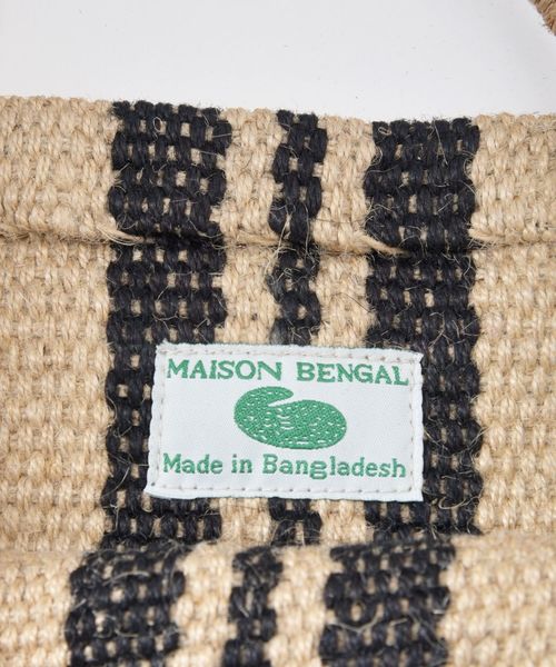 MAISON BENGAL（マイソンベンガル）の「MAISON BENGAL:ジュートストライプトート◇（トートバッグ・レディース・ブラック/ブラウン/ブルー・ONE SIZE）」の18枚目の写真