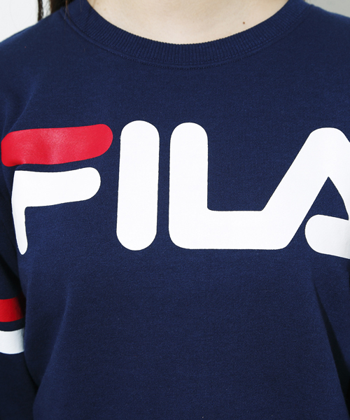 WEGO(ウィゴー)の「WEGO/FILAショート丈スウェット(スウェット・レディース・オフホワイト/ネイビー/レッド・FREE)」の4枚目の写真