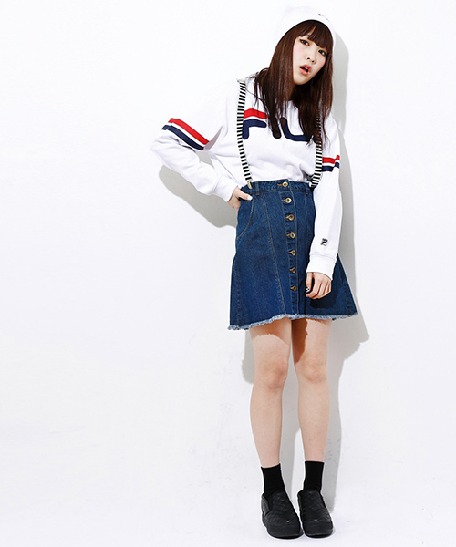 WEGO(ウィゴー)の「WEGO/FILAショート丈スウェット(スウェット・レディース・オフホワイト/ネイビー/レッド・FREE)」の13枚目の写真