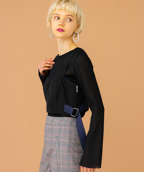 UNITED TOKYO（ユナイテッドトウキョウ）の「レイヤードビスチェ（シャツ/ブラウス・レディース・ブラック/ライトベージュ・1）」の10枚目の写真