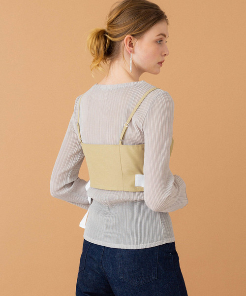 UNITED TOKYO（ユナイテッドトウキョウ）の「レイヤードビスチェ（シャツ/ブラウス・レディース・ブラック/ライトベージュ・1）」の6枚目の写真