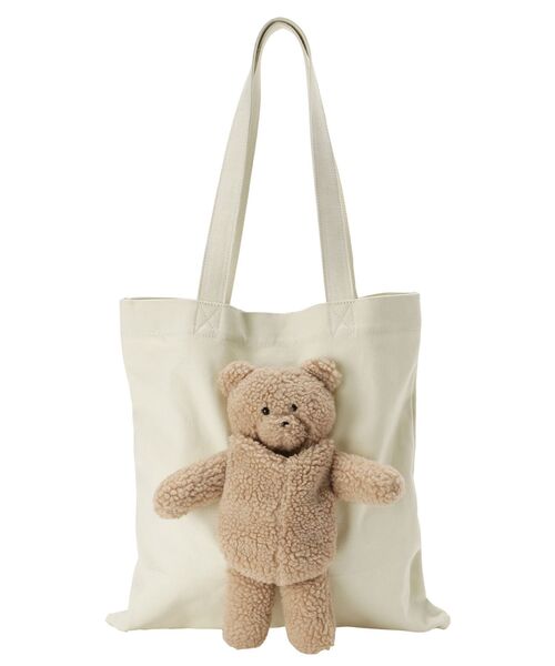 merry jenny（メリージェニー）の「Teddyキャンバスtote【アイボリーのみ】（トートバッグ・レディース・ブラック/アイボリー・FREE）」の14枚目の写真