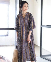 【WEB限定】インド製オリエンタルプリントワンピース
