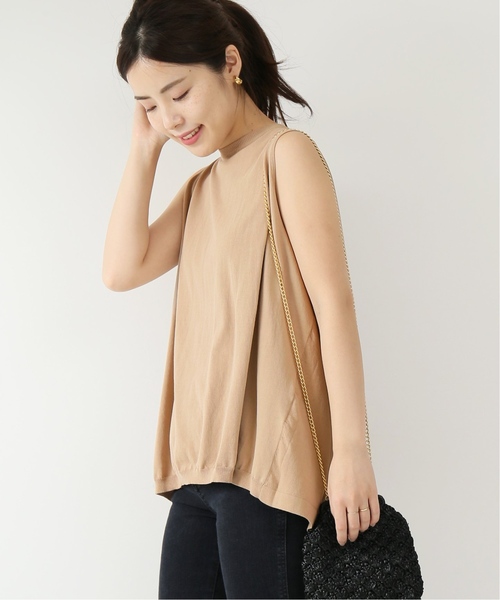Spick & Span(スピックアンドスパン)の「ICE COTTON タックスリーブレス◆(ニット/セーター)」|ベージュ