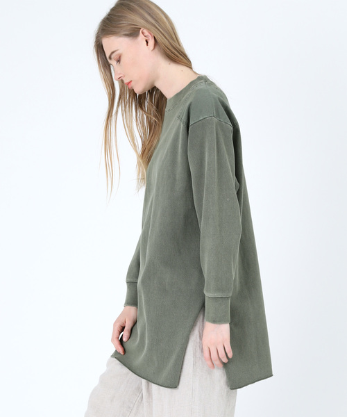 RNA-N（アールエヌエーエヌ）の「M1192 ミリタリーピグメントロングプルオーバー（Tシャツ/カットソー・レディース・カーキ/キナリ/ネイビー・MEDIUM）」の6枚目の写真