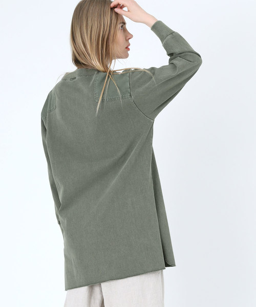 RNA-N（アールエヌエーエヌ）の「M1192 ミリタリーピグメントロングプルオーバー（Tシャツ/カットソー・レディース・カーキ/キナリ/ネイビー・MEDIUM）」の7枚目の写真