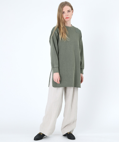 RNA-N（アールエヌエーエヌ）の「M1192 ミリタリーピグメントロングプルオーバー（Tシャツ/カットソー・レディース・カーキ/キナリ/ネイビー・MEDIUM）」の9枚目の写真