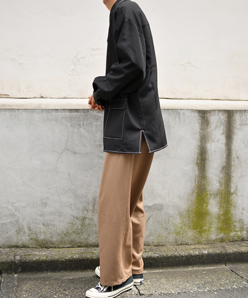 kutir（クティール）の「ポケットオープンカラーシャツ（シャツ/ブラウス・メンズ・ブラック/ベージュ/チャコールグレー/ライトベージュ・LARGE/MEDIUM）」の6枚目の写真