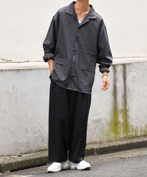 kutir（クティール）の「ポケットオープンカラーシャツ（シャツ/ブラウス・メンズ・ブラック/ベージュ/チャコールグレー/ライトベージュ・LARGE/MEDIUM）」の12枚目の写真