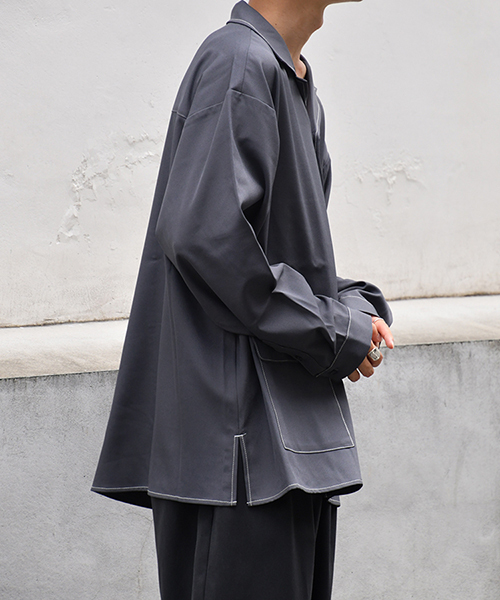 kutir（クティール）の「ポケットオープンカラーシャツ（シャツ/ブラウス・メンズ・ブラック/ベージュ/チャコールグレー/ライトベージュ・LARGE/MEDIUM）」の16枚目の写真