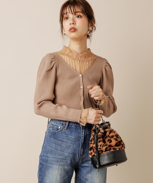 natural couture(ナチュラルクチュール)の「2WAYプリンセスニット(ニット/セーター・レディース・ブラウン/ベージュ/ラベンダー/ピンク・FREE)」の10枚目の写真