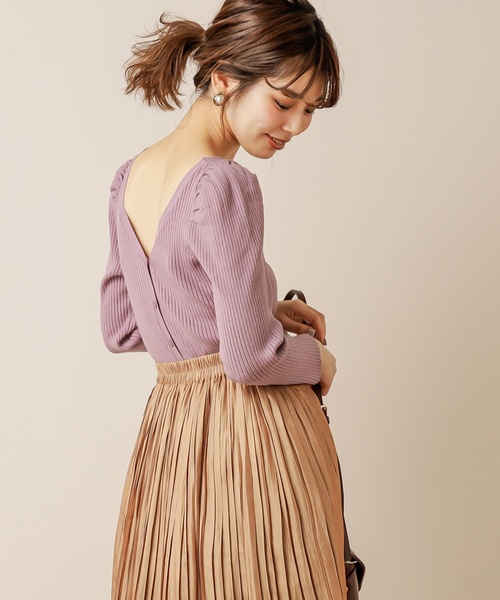 natural couture(ナチュラルクチュール)の「2WAYプリンセスニット(ニット/セーター・レディース・ブラウン/ベージュ/ラベンダー/ピンク・FREE)」の13枚目の写真