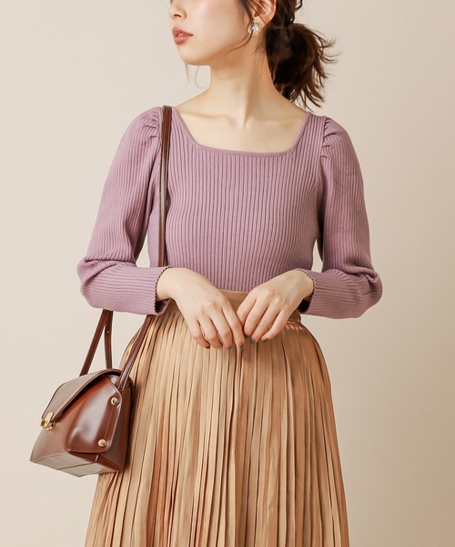 natural couture(ナチュラルクチュール)の「2WAYプリンセスニット(ニット/セーター・レディース・ブラウン/ベージュ/ラベンダー/ピンク・FREE)」の14枚目の写真