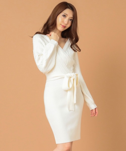 新作大特価のnoir デイライルノアール のワンピース ケーブルカシュクールニットワンピース Deza0004 を購入できます Delyle ワンピース Noirnoir デイライルノアール のファッション ケーブルカシュクールニットワンピース ワンピース Delyle