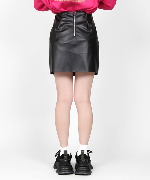 DING（ディング）の「DING/フェイクレザーミニスカート（スカート・レディース・ブラック・FREE）」の10枚目の写真