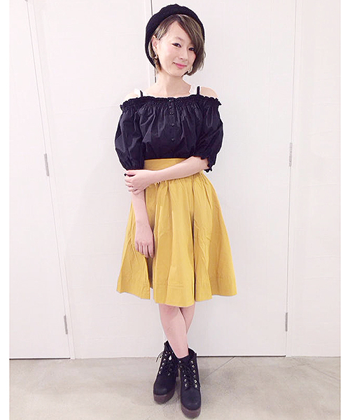 one after another NICE CLAUP(ワンアフターアナザーナイスクラップ)の「【ナイスクラップ】乙女フレアスカート(スカート・レディース・ボルドー/マスタード/インディゴブルー/ブラック・FREE)」の19枚目の写真