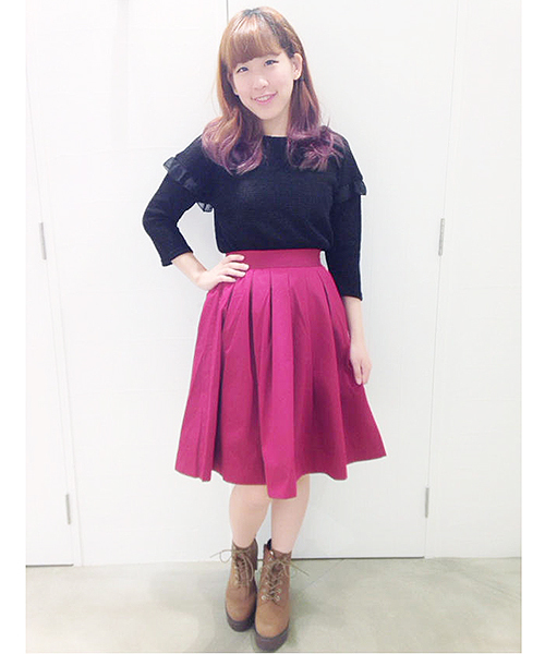 one after another NICE CLAUP(ワンアフターアナザーナイスクラップ)の「【ナイスクラップ】乙女フレアスカート(スカート・レディース・ボルドー/マスタード/インディゴブルー/ブラック・FREE)」の20枚目の写真