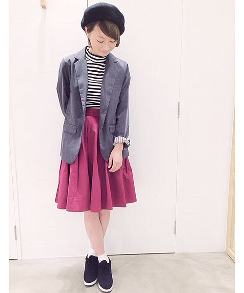 one after another NICE CLAUP(ワンアフターアナザーナイスクラップ)の「【ナイスクラップ】乙女フレアスカート(スカート・レディース・ボルドー/マスタード/インディゴブルー/ブラック・FREE)」の22枚目の写真