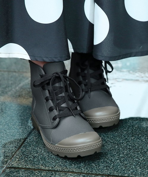 セール レースアップミドルレインシューズ レインシューズ
