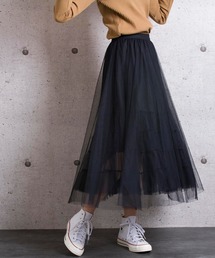 チュールレイヤードスカート