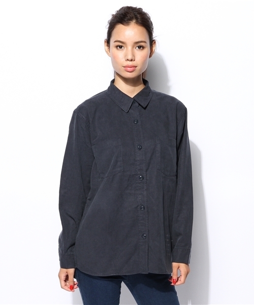 MOUSSY（マウジー）の「BE HERE SHIRTS（シャツ/ブラウス・レディース・カーキ系/ベージュ/ネイビー・FREE）」の17枚目の写真