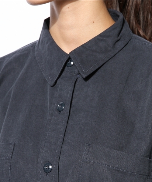 MOUSSY（マウジー）の「BE HERE SHIRTS（シャツ/ブラウス・レディース・カーキ系/ベージュ/ネイビー・FREE）」の12枚目の写真