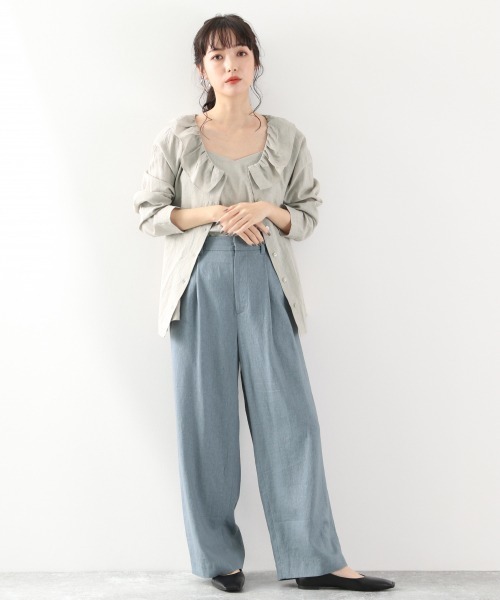 LOWRYS FARM（ローリーズファーム）の「エコＰ／Ｌリラックスパンツ　869155（その他パンツ・レディース・チャコールグレー/ブラウン/ブルー/イエロー/アイボリー/ブラック系その他・MEDIUM/LARGE）」の14枚目の写真