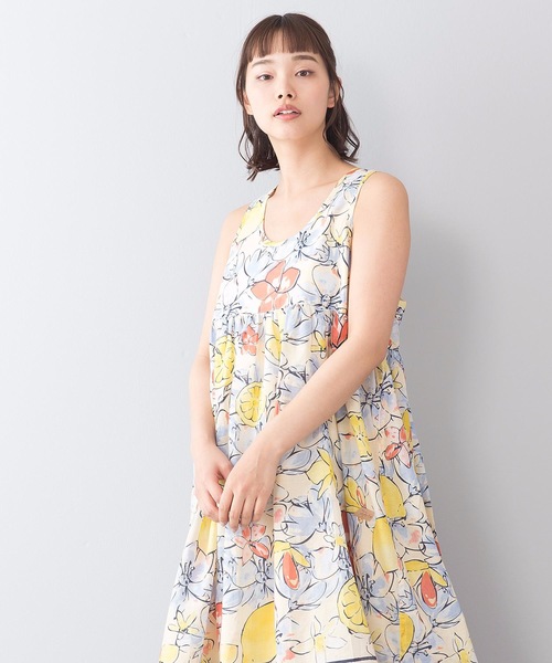 LB/S (エルビーエス)の「インド綿マキシワンピース 袖無し 総柄(ワンピース・レディース・スカイブルー/ベージュ/ネイビー/オフホワイト/ブルー/マスタード/ブルー系その他/ワイン・FREE)」の19枚目の写真