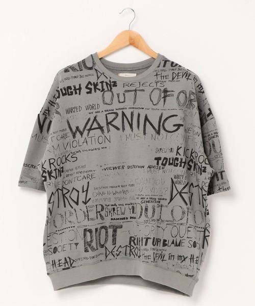 Revo ハンドライティングプリント ミニ裏毛ルーズ Ss Tee Tシャツ カットソー Revo レボ のファッション通販 Zozotown