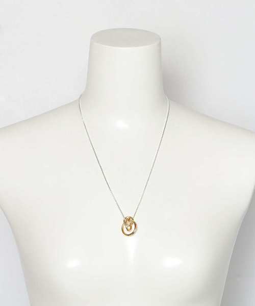 SMELLY（スメリー）の「コンビメッキトリプルリングネックレス（ネックレス・レディース・シルバー系その他・-）」の2枚目の写真