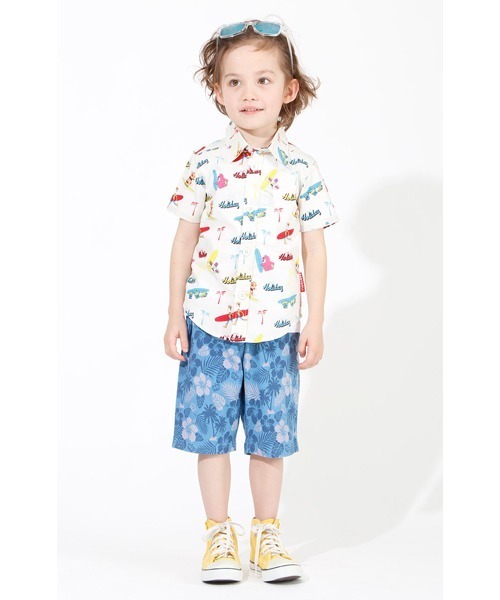 3859k シャツ ブラウス ディズニー Disney ディズニー のファッション Surf総柄シャツ トップス ディズニー 親子お揃い