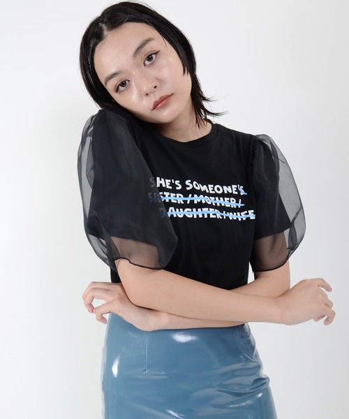 Narcissus(ナルシス)の「【cheap!!by vaNite】ロゴTシャツ(Tシャツ/カットソー)」|ブラック