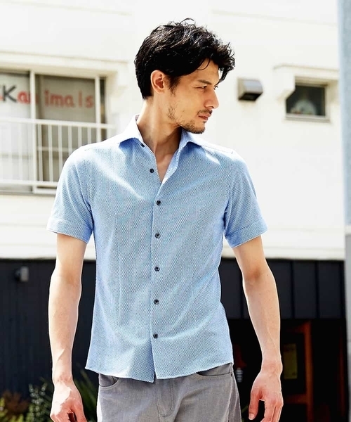 MICHEL KLEIN HOMME   （ミッシェルクランオム）の「半袖シャツ（ローランド）（シャツ/ブラウス・メンズ・ホワイト/ベージュ/ブルー・MEDIUM/LARGE/X-LARGE/48/51/46）」の18枚目の写真