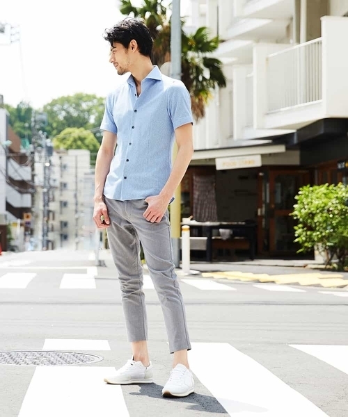 MICHEL KLEIN HOMME   （ミッシェルクランオム）の「半袖シャツ（ローランド）（シャツ/ブラウス・メンズ・ホワイト/ベージュ/ブルー・MEDIUM/LARGE/X-LARGE/48/51/46）」の20枚目の写真