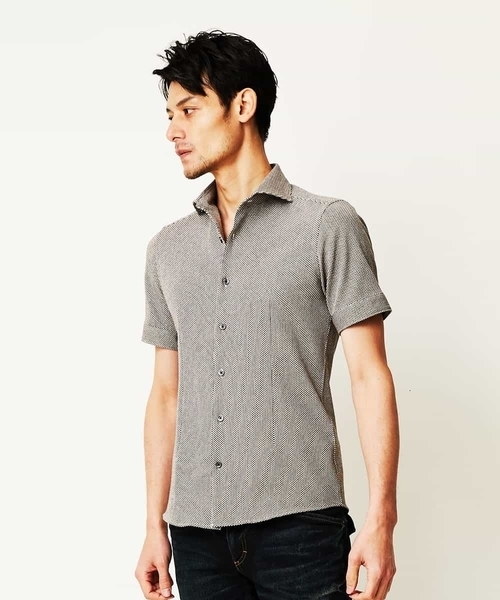 MICHEL KLEIN HOMME   （ミッシェルクランオム）の「半袖シャツ（ローランド）（シャツ/ブラウス・メンズ・ホワイト/ベージュ/ブルー・MEDIUM/LARGE/X-LARGE/48/51/46）」の21枚目の写真