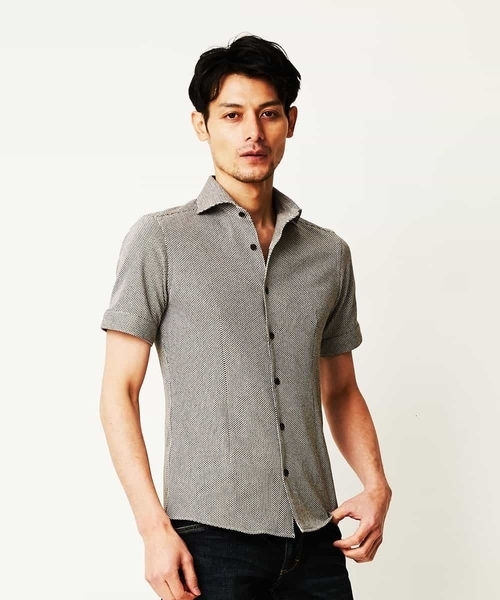 MICHEL KLEIN HOMME   （ミッシェルクランオム）の「半袖シャツ（ローランド）（シャツ/ブラウス・メンズ・ホワイト/ベージュ/ブルー・MEDIUM/LARGE/X-LARGE/48/51/46）」の22枚目の写真