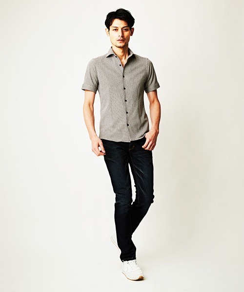MICHEL KLEIN HOMME   （ミッシェルクランオム）の「半袖シャツ（ローランド）（シャツ/ブラウス・メンズ・ホワイト/ベージュ/ブルー・MEDIUM/LARGE/X-LARGE/48/51/46）」の15枚目の写真