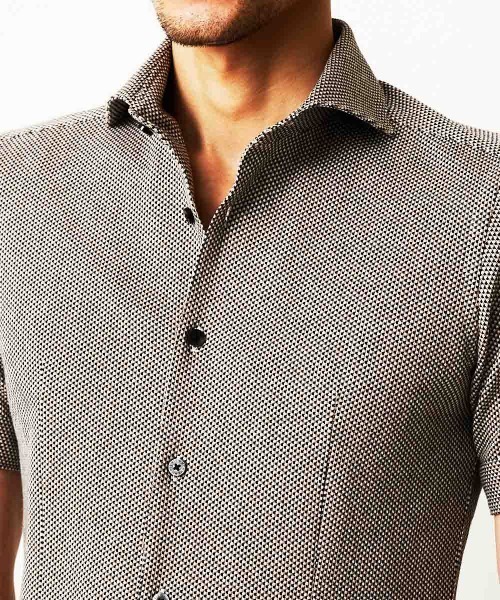 MICHEL KLEIN HOMME   （ミッシェルクランオム）の「半袖シャツ（ローランド）（シャツ/ブラウス・メンズ・ホワイト/ベージュ/ブルー・MEDIUM/LARGE/X-LARGE/48/51/46）」の9枚目の写真