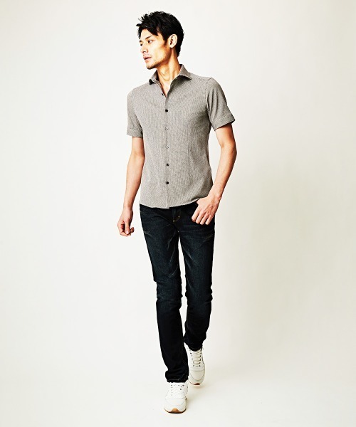 MICHEL KLEIN HOMME   （ミッシェルクランオム）の「半袖シャツ（ローランド）（シャツ/ブラウス・メンズ・ホワイト/ベージュ/ブルー・MEDIUM/LARGE/X-LARGE/48/51/46）」の16枚目の写真